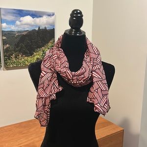 Slightly sheer scarf red white blue